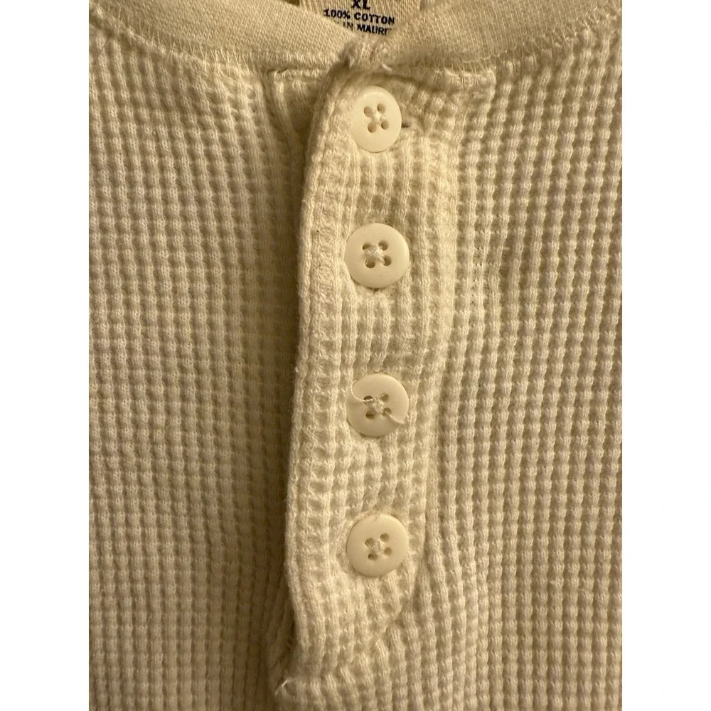 Vintage 90s Baby Gap Unisex‎ Long-Sleeve Thermal-Knit Henley Bodysuit XL EUC